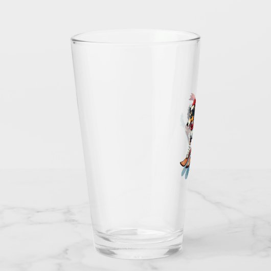 Border Collie Snowboarder Glas (Rechts)