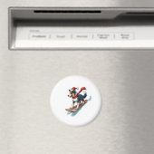 Border Collie-Snowboarder Magnet (In Situ (Geschirrspüler))