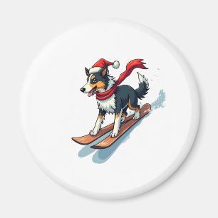 Border Collie-Snowboarder Magnet
