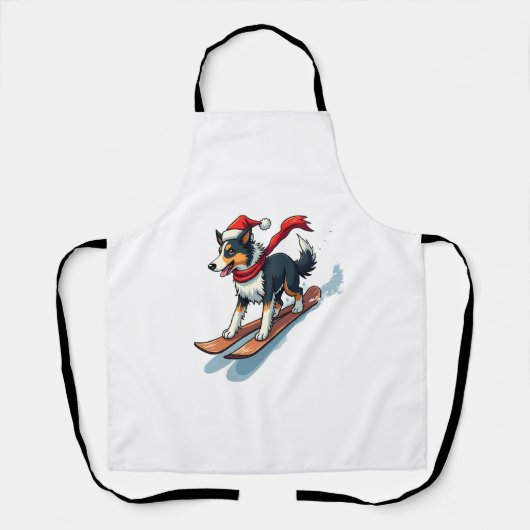 Border Collie-Snowboarder Schürze (Vorderseite)