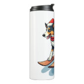 Border Collie-Snowboarder Thermosbecher (Nach links gedreht)
