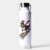 Border Collie-Snowboarder Trinkflasche (Vorne)