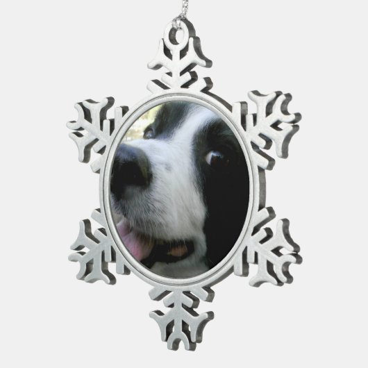 Border Collie Snowflake Ornament (Rechts)