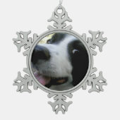 Border Collie Snowflake Ornament (Vorderseite)
