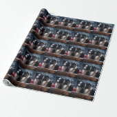 Border Collie Snowy Sleigh Weihnachtsdekor Geschenkpapier (Ungerollt)