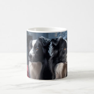 Border Collie Snowy Sleigh Weihnachtsdekor Kaffeetasse