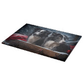 Border Collie Snowy Sleigh Weihnachtsdekor Schneidebrett (Ecke)