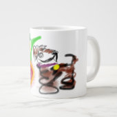 Border Collie Sonnenblumen  Jumbo-Tasse (Vorderseite Rechts)