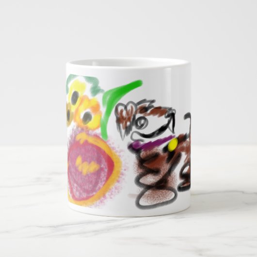 Border Collie Sonnenblumen  Jumbo-Tasse (Vorderseite)