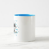 Border Collie Splash Zweifarbige Tasse (Mittel)