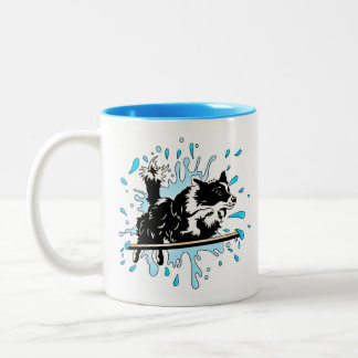 Border Collie Splash Zweifarbige Tasse