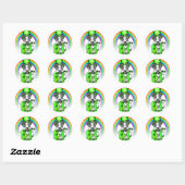 Border Collie St Patrick's Day Runder Aufkleber (Blatt)