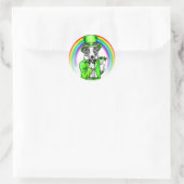 Border Collie St Patrick's Day Runder Aufkleber (Tasche)