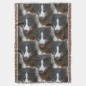Border Collie Stare Dog Pattern Decke (Vorderseite Vertikal)