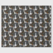 Border Collie Stare Dog Pattern Geschenkpapier (Flach)