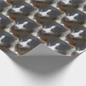 Border Collie Stare Dog Pattern Geschenkpapier (Ecke)