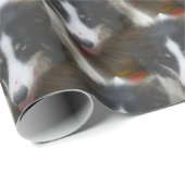 Border Collie Stare Dog Pattern Geschenkpapier (Rolleneckpunkt)