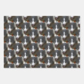 Border Collie Stare Dog Pattern  Geschenkpapier Set (Vorderseite 2)