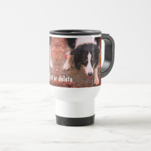 Border Collie Stare Personalisiert Reisebecher