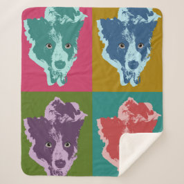 Border Collie Stare Pop Art Sherpadecke