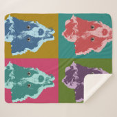 Border Collie Stare Pop Art Sherpadecke (Vorderseite (Horizontal))