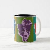 Border Collie Stare Pop Art Zweifarbige Tasse (VorderseiteRechts)