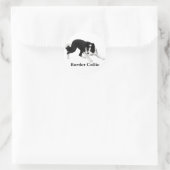 Border Collie Stare Runder Aufkleber (Tasche)