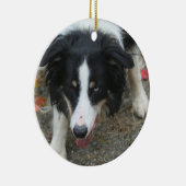 Border-Collie-Starren-Hund Keramik Ornament (Rechts)