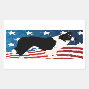 Border Collie Sticker~Gedenktag Rechteckiger Aufkleber