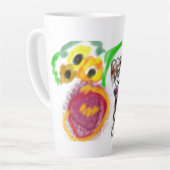 Border Collie sunflowers  Milchtasse (Linke Ecke)