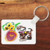 Border Collie sunflowers Schlüsselanhänger (Vorderseite)