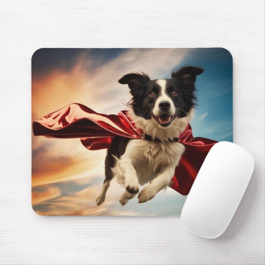 Border Collie Superhero Mousepad (Mit Mouse)