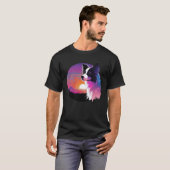 Border Collie Synthwave 80er Retrowave-Ästhetik T-Shirt (Vorne ganz)