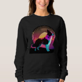 Border Collie Synthwave 80s Retrowave Aesthetic Sweatshirt (Vorderseite)