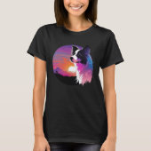 Border Collie Synthwave 80s Retrowave Aesthetic T-Shirt (Vorderseite)