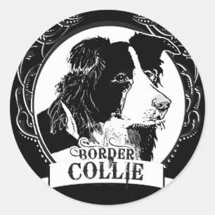 Border Collie T - Shirt Runder Aufkleber