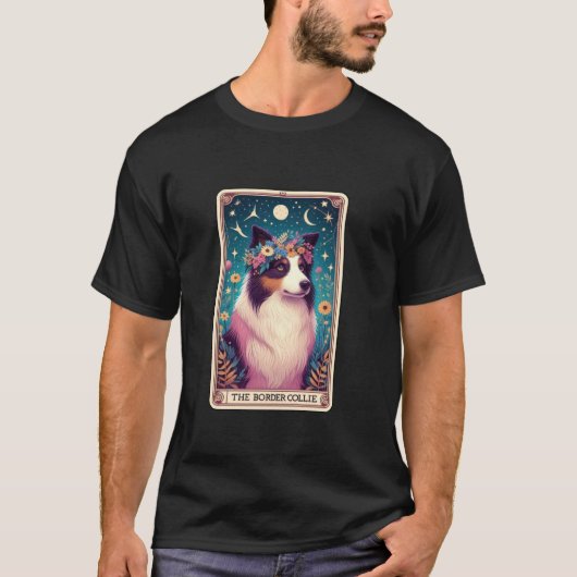 Border Collie Tarotkarte T-Shirt (Vorderseite)