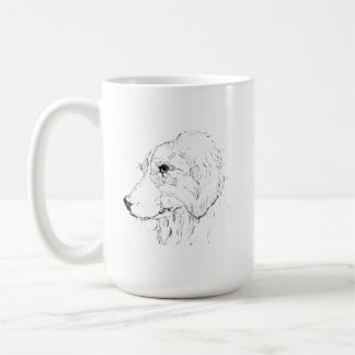 Border Collie Tasse – Handgezeichnete Tinte Hund K