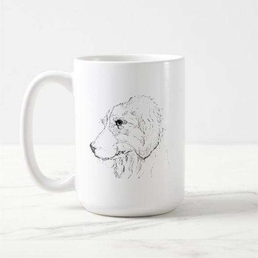 Border Collie Tasse – Handgezeichnete Tinte Hund K (Links)