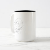 Border Collie Tasse – Handgezeichnete Tinte Hund K (Vorderseite Links)