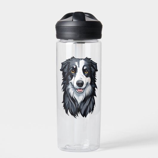 Border Collie Trinkflasche (Vorderseite)