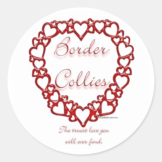 Border Collie True Love - Aufkleber (Vorderseite)