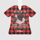 Border Collie Ugly Christmas Sweater Red Kariert Ornament (Rückseite)