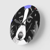 Border-Collie-Uhren Runde Wanduhr (Winkel)