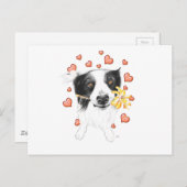 Border Collie und Herz Postkarte (Vorne/Hinten)
