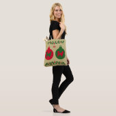 Border Collie und Holly Christmas Tote Tag Tasche (Am Model)