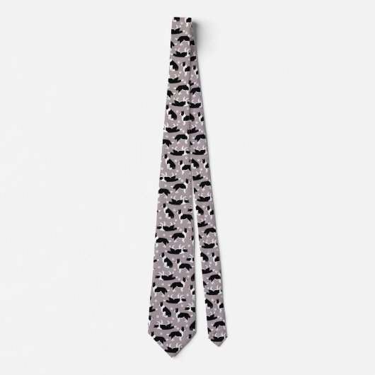 Border Collie und Paw Print Neck Tie Krawatte (Vorderseite)