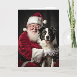 Border Collie und Santa Feiertagskarte