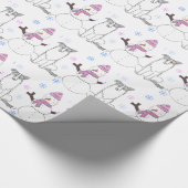 Border-Collie und Schneemann Geschenkpapier (Ecke)