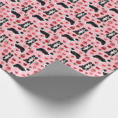 Border Collie Valentines Liebe Geschenk Wraps Geschenkpapier (Ecke)
